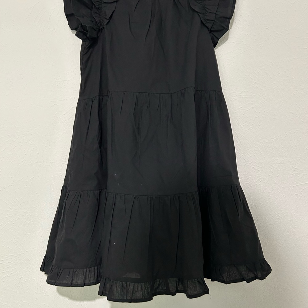 Black Ruched Puff Sleeve Mini Sundress